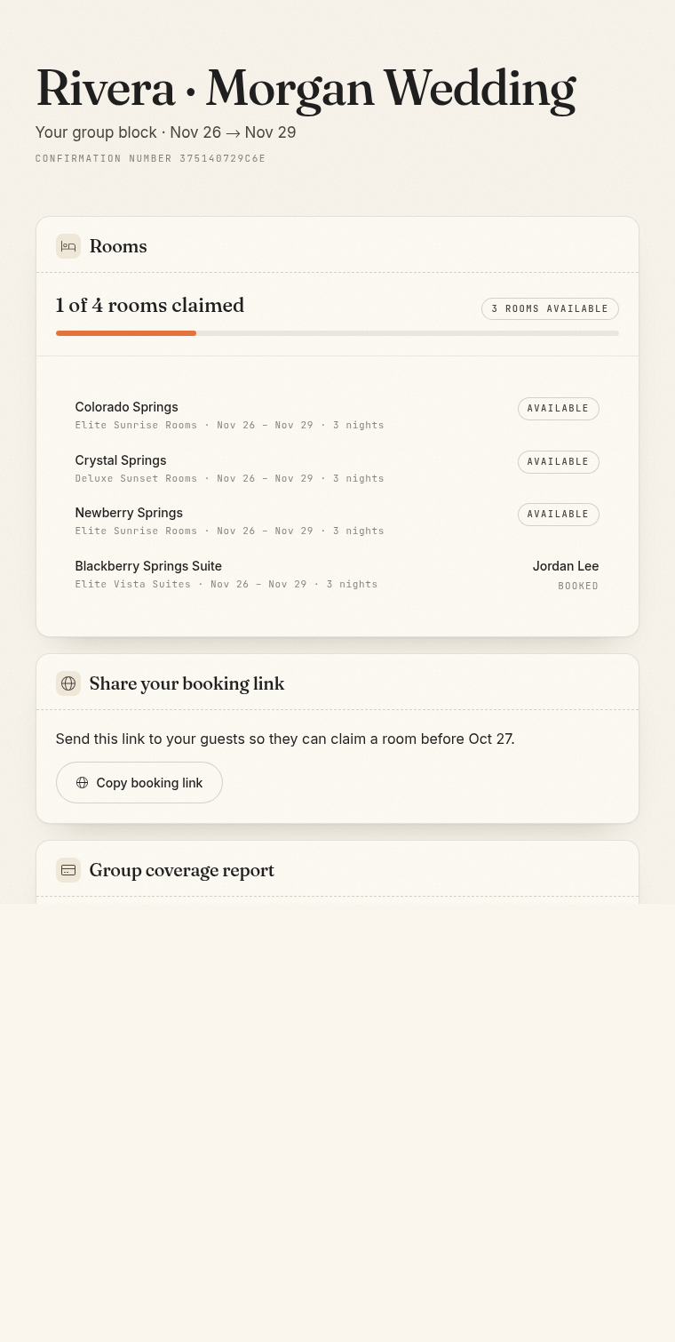 The contact management page with roster, sharing, and group coverage